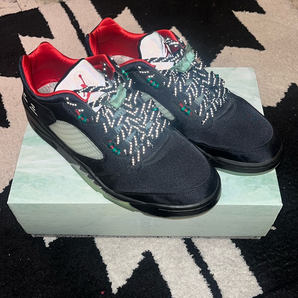 CLOT X AIR JORDAN 5 LOW BACK BLACK/RED MENS SIZE 12 EXCELLENT CONDITION LIMITED